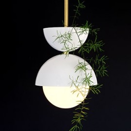 Hemisphere Pendant Planter/Lamp