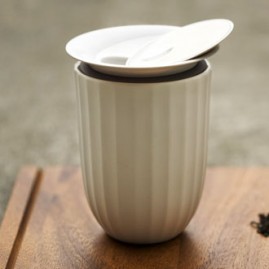 Lotus Porcelain Tea Cup & Cap